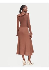 Marella Sukienka dzianinowa Slatino 2623326034 Brązowy Regular Fit. Kolor: brązowy. Materiał: lyocell #2