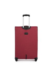Wittchen - Duża walizka z kolorowym suwakiem bordowa. Kolor: czerwony. Materiał: poliester. Wzór: kolorowy. Styl: wakacyjny #8