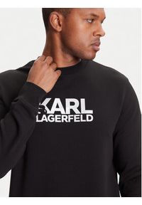 Karl Lagerfeld - KARL LAGERFELD Bluza 705091 553917 Czarny Regular Fit. Typ kołnierza: dekolt w karo. Kolor: czarny. Materiał: bawełna