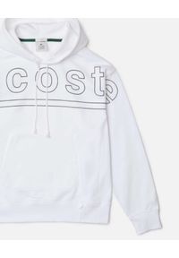 Lacoste - LACOSTE - Biała bluza z logowanym nadrukiem. Kolor: biały. Materiał: bawełna, prążkowany, polar. Wzór: nadruk #3