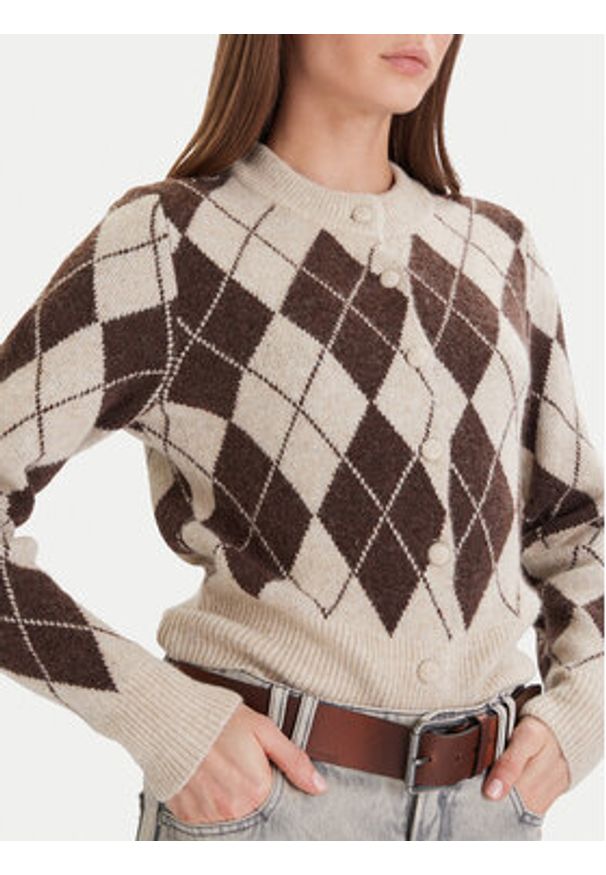 Vero Moda Kardigan Halo 10342792 Brązowy Regular Fit. Kolor: brązowy. Materiał: syntetyk