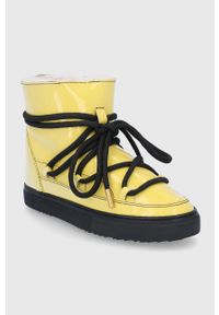 Inuikii Śniegowce kolor żółty. Nosek buta: okrągły. Zapięcie: sznurówki. Kolor: żółty. Materiał: guma, wełna #5