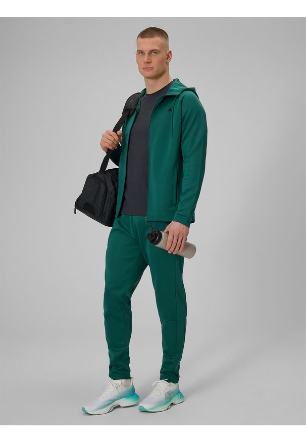 4f - 4F Spodnie treningowe szybkoschnące męskie - zielone XL. Kolor: zielony. Materiał: skóra. Sport: fitness