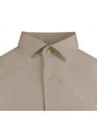 Delikatnie Taliowana Elegancka Koszula Męska - Victorio - Jasny Brąz. Kolor: brązowy, wielokolorowy, beżowy. Materiał: bawełna, elastan, poliester. Styl: elegancki #5