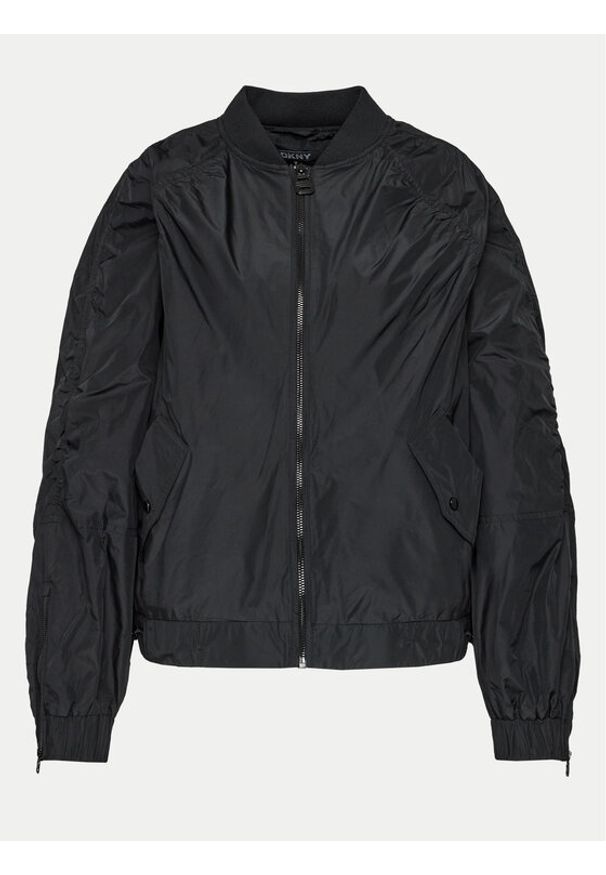 DKNY Kurtka bomber P4AC7W19 Czarny Regular Fit. Kolor: czarny. Materiał: syntetyk