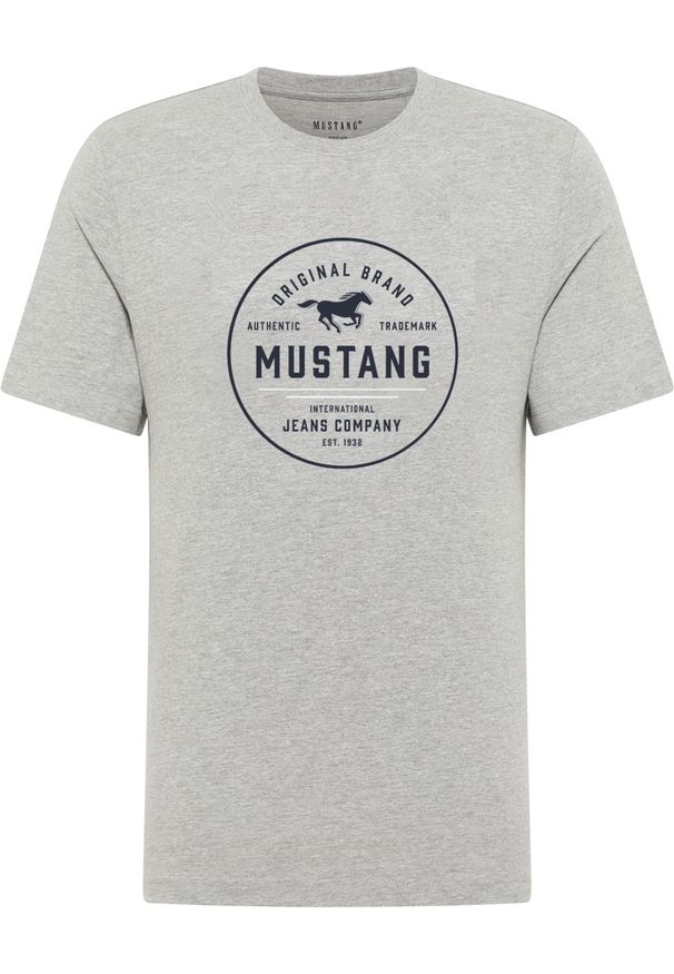 2 - PAK T-Shirt Mustang Style Alex Mid Grey Mélange 1017334 4140. Materiał: denim, bawełna, materiał, wiskoza. Wzór: melanż. Sezon: lato. Styl: klasyczny