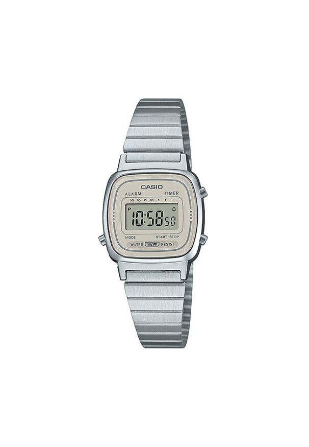 Casio Zegarek Vintage Mini LA670WEA-8AEF Srebrny. Kolor: srebrny. Styl: vintage