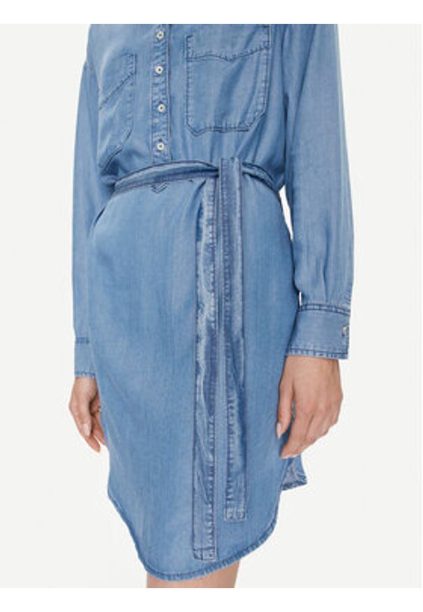 United Colors of Benetton - United Colors Of Benetton Sukienka koszulowa 4KHNDV085 Niebieski Regular Fit. Kolor: niebieski. Materiał: lyocell. Typ sukienki: koszulowe