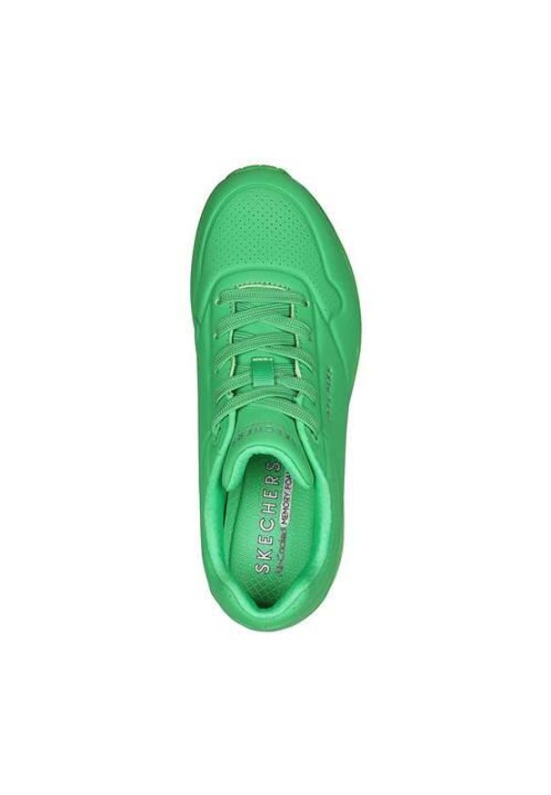 skechers - Buty do chodzenia damskie Skechers Unostand ON Air. Zapięcie: sznurówki. Kolor: zielony. Materiał: materiał, syntetyk. Szerokość cholewki: normalna. Sport: turystyka piesza