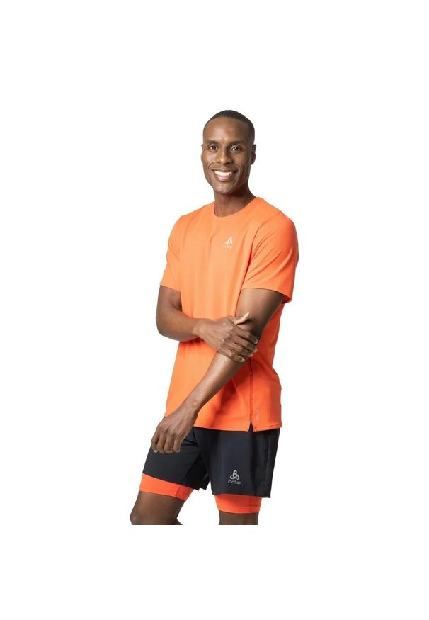 Koszulka z krótkim rękawem męska do biegania Odlo T-shirt Zeroweight CHILL. Kolor: pomarańczowy. Długość rękawa: krótki rękaw. Długość: krótkie