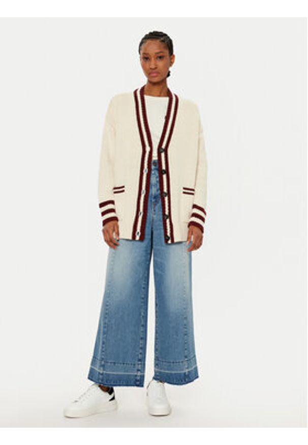 Weekend Max Mara Kardigan Vicolo 2515341061 Écru Regular Fit. Materiał: bawełna, syntetyk