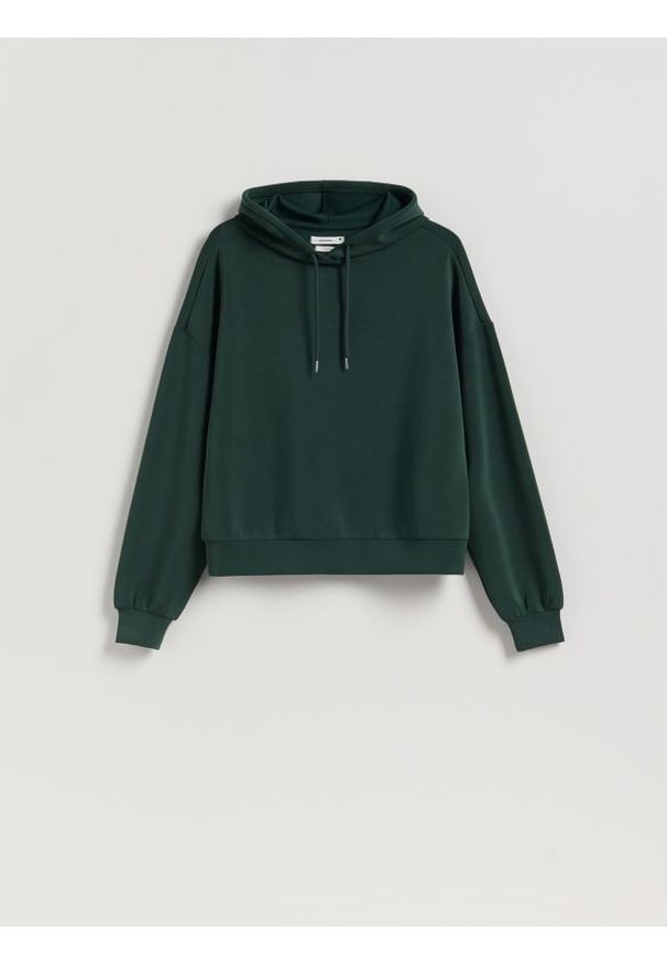 Reserved - Bluza z modalem - morski. Kolor: morski. Materiał: dzianina