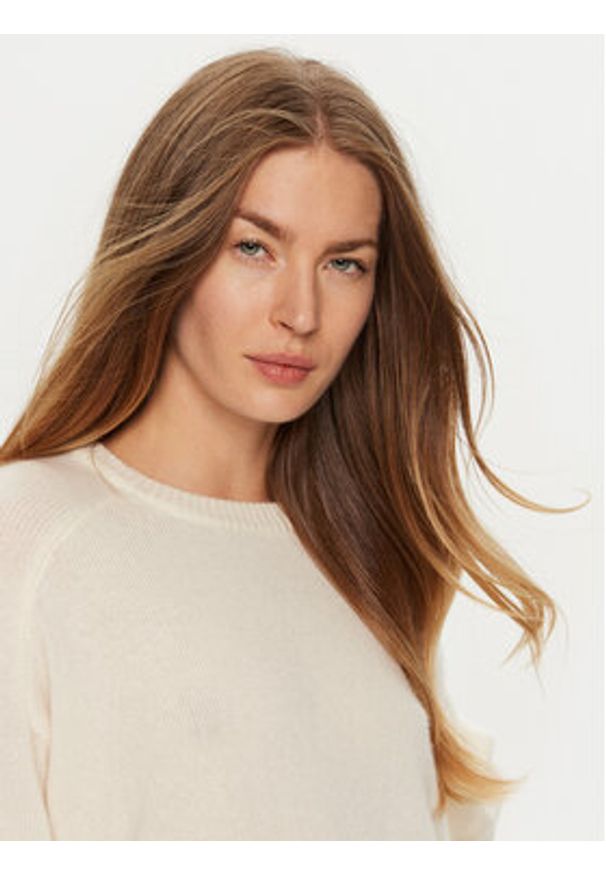 ViCOLO Sweter 77012S Écru Regular Fit. Kolor: kremowy. Materiał: kaszmir