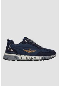 Aeronautica Militare - AERONAUTICA MILITARE Granatowe sneakersy męskie, Rozmiar 43. Okazja: na co dzień. Kolor: niebieski. Materiał: materiał #4