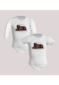 nikiniki - TKt48-18 — body (Rozmiar: 6M; Długość rękawa: długi; Rodzaj nadruku: Lokomotywa). Materiał: bawełna. Wzór: nadruk