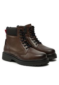 Tommy Jeans Trapery Tjm Lace Up Boot EM0EM01446 Brązowy. Kolor: brązowy. Materiał: skóra #4