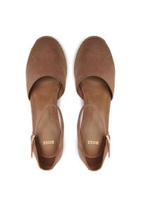 BOSS - Boss Espadryle Madeira Wedge Sdcveb 50516717 Brązowy. Kolor: brązowy. Materiał: zamsz, skóra