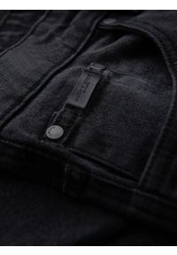Ombre Clothing - Męskie spodnie jeansowe JOGGERY z klasyczna opaśnicą - czarne V3 - Rozmiar: M. Okazja: na co dzień. Kolor: czarny. Materiał: jeans. Styl: klasyczny #3