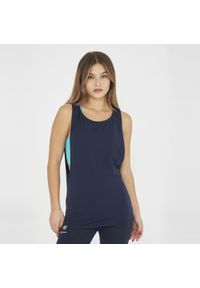 LEGEA - Koszulka na siłownię damska NISHER niebieska. Kolor: niebieski, wielokolorowy, zielony. Materiał: bawełna. Sport: fitness #1