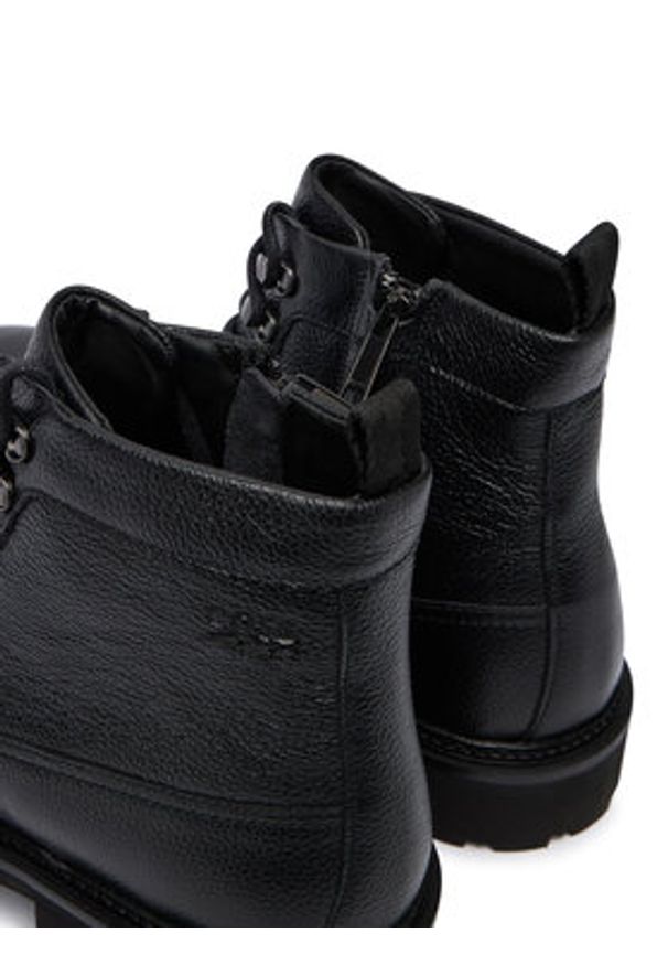 BOSS Trapery Julyo 50552581 Czarny. Kolor: czarny. Materiał: skóra