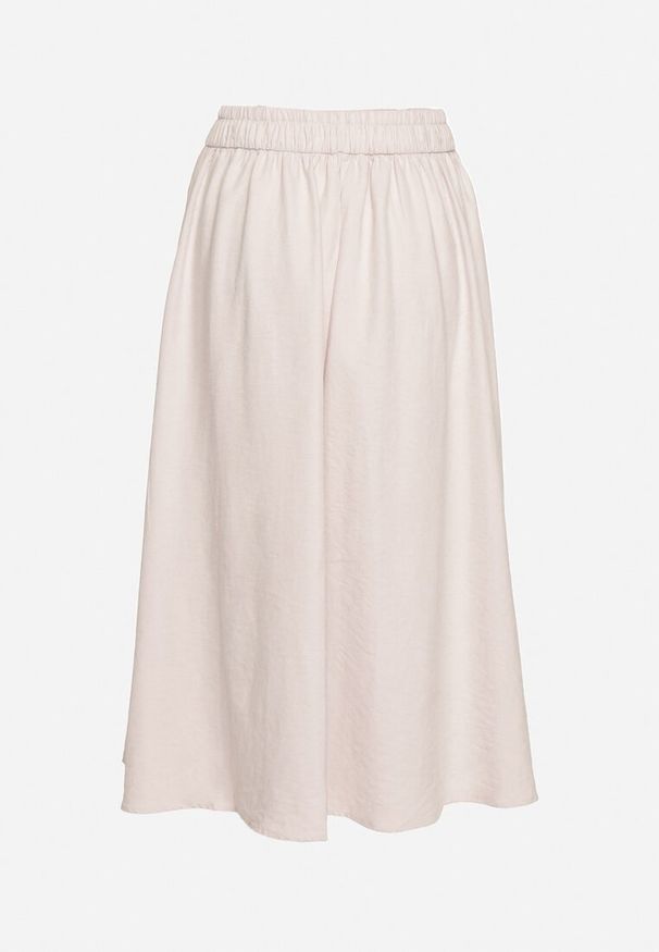 Born2be - Różowa Rozkloszowana Spódnica z Gumką w Pasie i Ściągaczem Xegelia. Okazja: na co dzień. Kolor: różowy. Styl: casual, elegancki