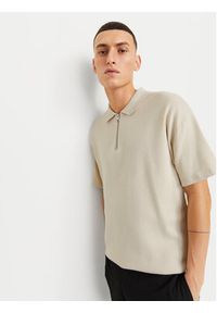 Jack & Jones - Jack&Jones Polo Troy 12269617 Beżowy Relaxed Fit. Typ kołnierza: polo. Kolor: beżowy. Materiał: bawełna