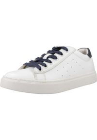 Geox - Kapcie GEOX J NASHIK BOY Biały. Kolor: biały. Materiał: tkanina, skóra