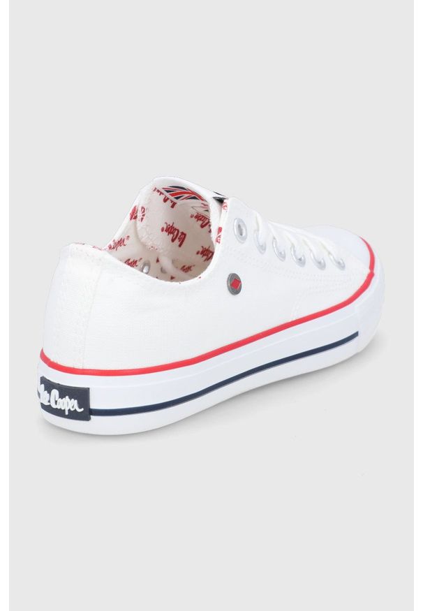 Lee Cooper tenisówki damskie kolor biały. Nosek buta: okrągły. Zapięcie: sznurówki. Kolor: biały. Materiał: guma