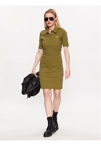 Aeronautica Militare Sukienka codzienna 231VF633DP192 Zielony Slim Fit. Okazja: na co dzień. Kolor: zielony. Materiał: bawełna. Typ sukienki: proste. Styl: casual #4
