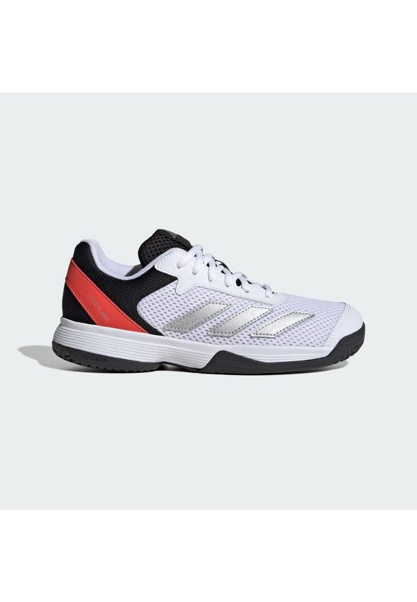 Adidas - Buty Courtflash Tennis Kids. Kolor: biały, czerwony, wielokolorowy, szary. Materiał: materiał. Sport: tenis