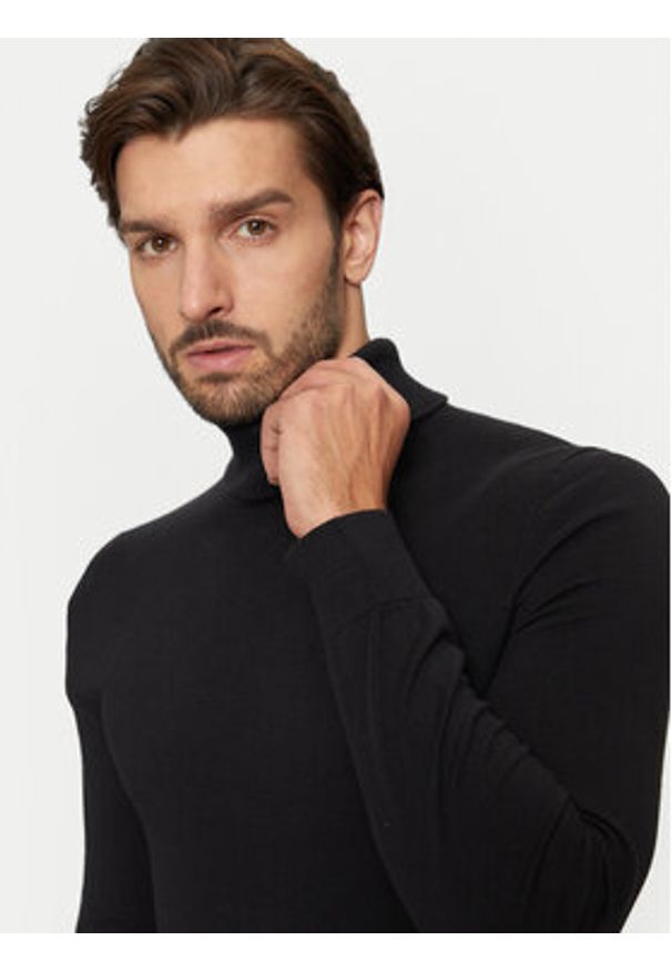 U.S. Polo Assn. Golf MUP3798 Czarny Slim Fit. Typ kołnierza: polo, golf. Kolor: czarny. Materiał: bawełna