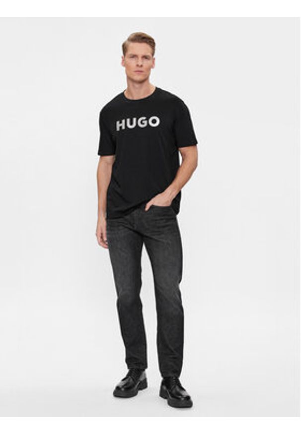 Hugo T-Shirt Dulivio 50506996 Czarny Regular Fit. Kolor: czarny. Materiał: bawełna
