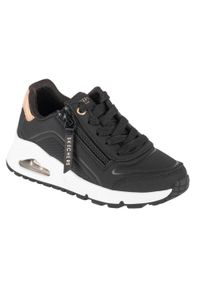 skechers - Buty sportowe Sneakersy dziewczęce, Uno Gen1 - Zip And Stride. Kolor: czarny. Model: Skechers Sport. Sport: turystyka piesza