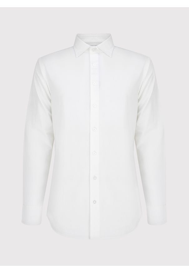 Pako Lorente - PAKO LORENTE – Biała bawełniana koszula męska. Kolor: biały. Materiał: bawełna. Długość rękawa: długi rękaw. Długość: długie. Styl: elegancki