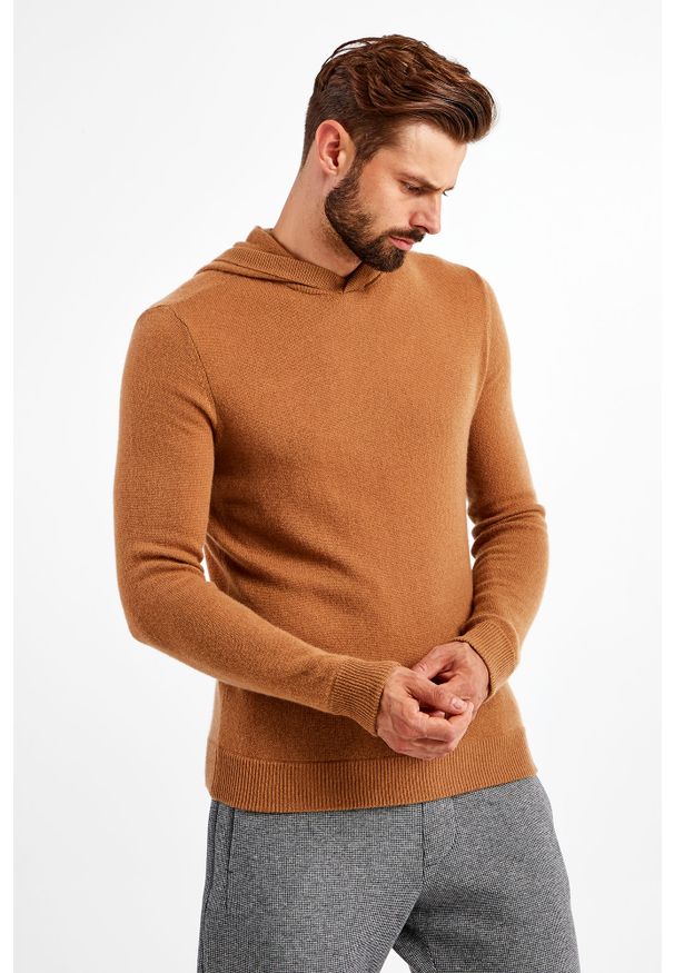 Emporio Armani - SWETER EMPORIO ARMANI. Typ kołnierza: kaptur. Wzór: haft