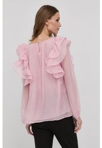 Miss Sixty bluzka jedwabna damska kolor różowy gładka. Okazja: na co dzień. Kolor: różowy. Materiał: jedwab. Długość rękawa: długi rękaw. Długość: długie. Wzór: gładki. Styl: casual