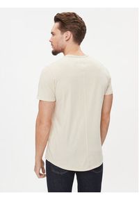 Tommy Jeans T-Shirt Jaspe DM0DM09586 Beżowy Slim Fit. Kolor: beżowy. Materiał: bawełna