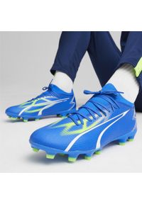 Buty piłkarskie męskie Puma Ultra Match Fg ag. Kolor: zielony, niebieski, wielokolorowy, biały. Materiał: guma, syntetyk, tkanina, materiał. Sport: piłka nożna