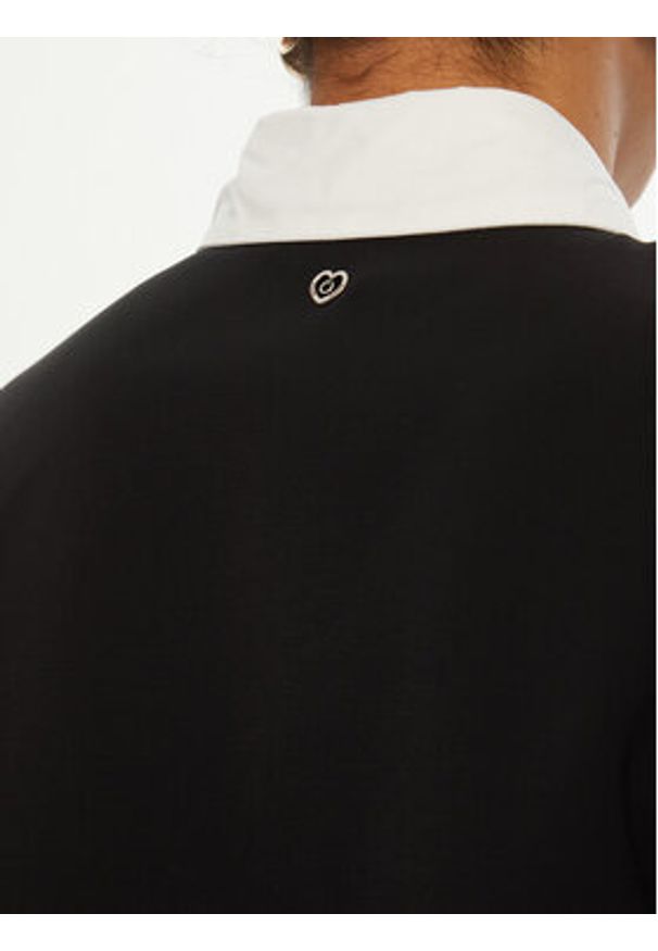 Please Sukienka codzienna A12YCSI000 Czarny Loose Fit. Okazja: na co dzień. Kolor: czarny. Materiał: syntetyk. Typ sukienki: proste. Styl: casual