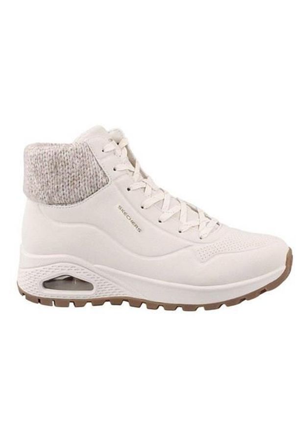skechers - Buty do chodzenia damskie Skechers Uno Rugged Darling. Wysokość cholewki: za kostkę. Kolor: biały. Materiał: materiał, syntetyk. Szerokość cholewki: normalna. Sport: turystyka piesza