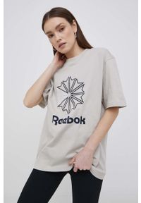 Reebok Classic t-shirt bawełniany kolor szary z nadrukiem. Kolor: szary. Materiał: bawełna. Wzór: nadruk