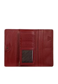 Wittchen - Duży portfel damski rozkładany ze skóry lakierowanej bordowy. Kolor: czerwony. Materiał: skóra, lakier. Wzór: aplikacja #6