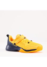 ARTENGO - Buty do tenisa dla dzieci Artengo TS500 Fast na rzepy. Zapięcie: rzepy. Kolor: żółty, pomarańczowy, wielokolorowy, niebieski. Materiał: materiał, kauczuk. Szerokość cholewki: szeroka. Sport: tenis