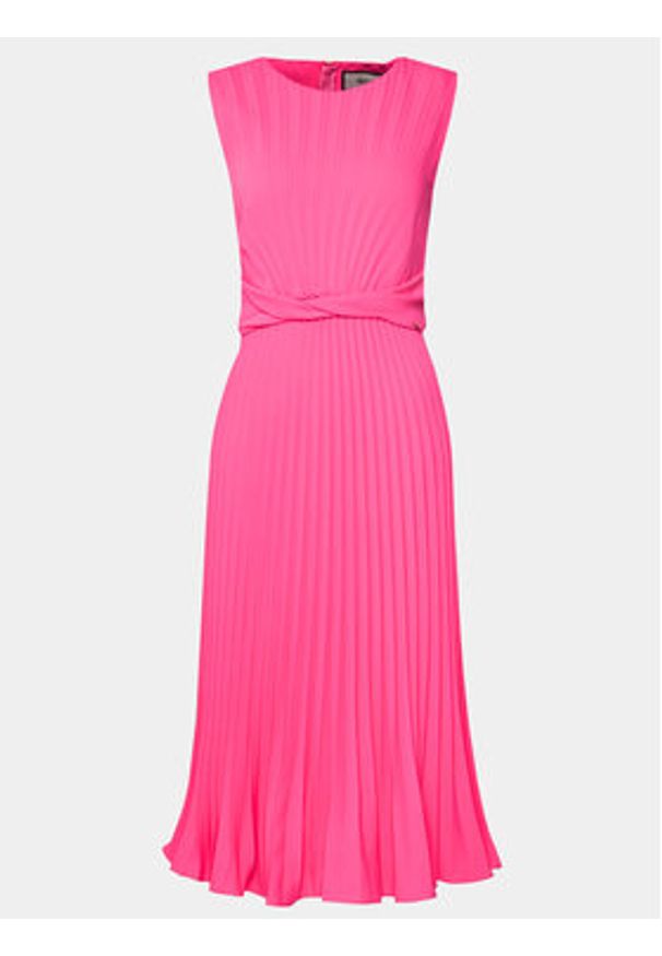 Nissa Sukienka koktajlowa RZ14841 Różowy Slim Fit. Kolor: różowy. Materiał: syntetyk. Styl: wizytowy