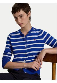 Polo Ralph Lauren Kardigan 211891885006 Niebieski Relaxed Fit. Typ kołnierza: polo. Kolor: niebieski. Materiał: bawełna