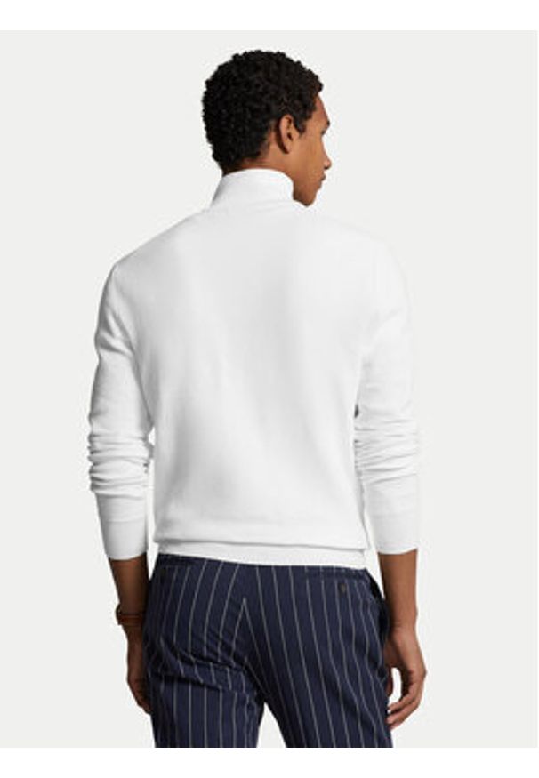 Polo Ralph Lauren Sweter 710932304502 Biały Regular Fit. Typ kołnierza: polo. Kolor: biały. Materiał: bawełna