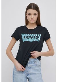 Levi's® - Levi's t-shirt bawełniany kolor czarny. Okazja: na co dzień, na spotkanie biznesowe. Kolor: czarny. Materiał: bawełna. Wzór: nadruk. Styl: biznesowy, casual