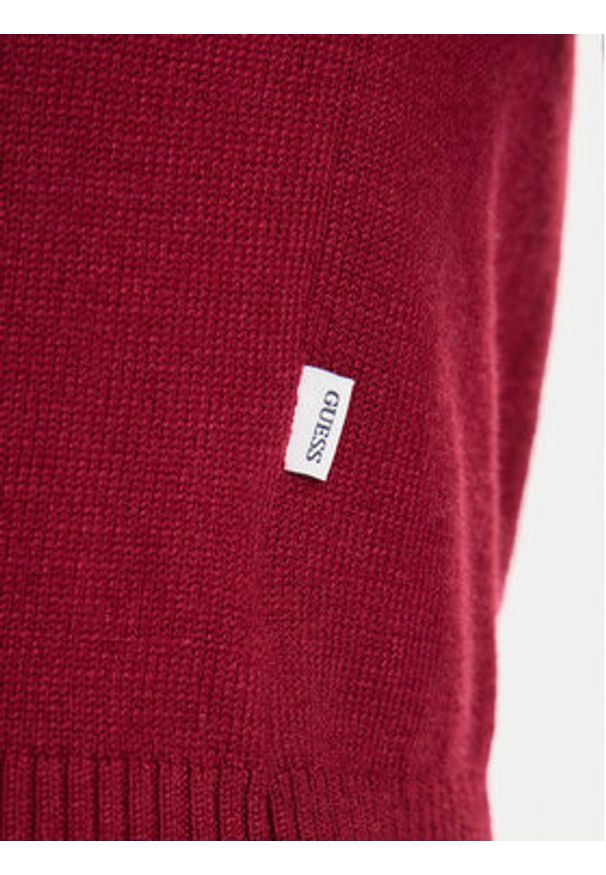 Guess Jeans Sweter W4BR83 Z3HO2 Czerwony Regular Fit. Kolor: czerwony. Materiał: syntetyk
