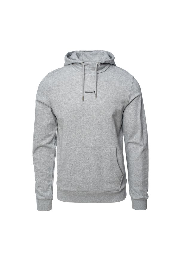 Iguana - Męska Bluza Z Kapturem Z Logo Iben. Typ kołnierza: kaptur. Kolor: szary