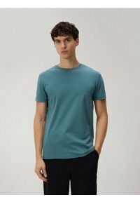 Reserved - T-shirt slim z bawełny pima - jasny zielony. Kolor: zielony. Materiał: bawełna #1